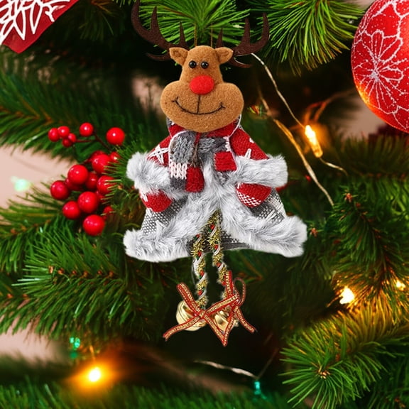 Gnmfd Christmas Fabric Pendant Large Small Doll Hanging Ornament, Santa Claus Snowman Reindeer Bear Figures for Tree, Wall, Door Decorations, Festive Gift Pendant, Cozy Christmas Decor Accent