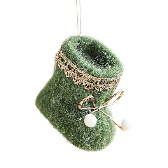 Gnmfd Christmas Faux Fur Felt Boot and Glove Tree Ornaments, Cozy Holiday Decorations, Charming Festive Christmas Tree Accents, Elegant Winter Mantel Wreath Home Decor Accents