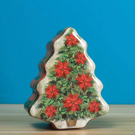 Gnmfd Christmas Gift Box with Santa Claus & Christmas Tree Design, Perfect for Storing Cookies, Candy, and Small Gifts, Holiday Decoration Box for Christmas Parties