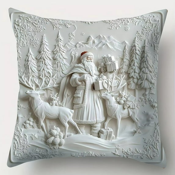 Gnmfd Christmas Pillowcase Decorative Throw Blanket Pillow Cover Soft Washable Cushion Cover for Sofa Bed Couch Living Room Bedroom Holiday Blanket Storage for Home Christmas Decorations Gift