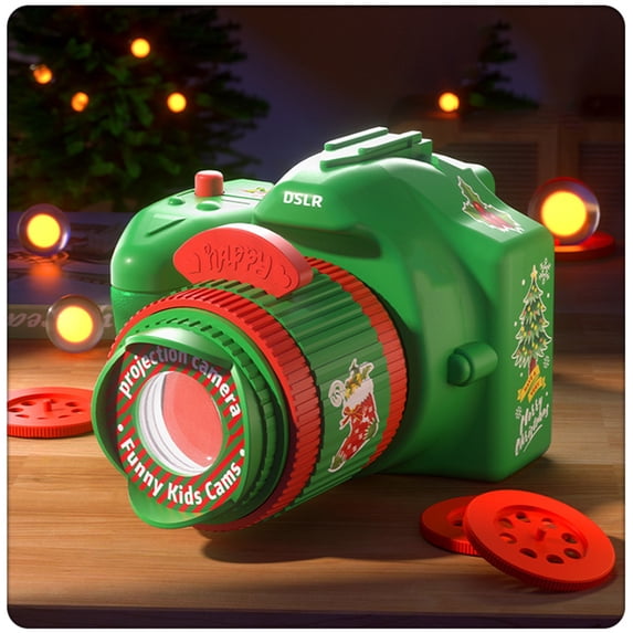 Gnmfd Christmas Projection Camera Night Light Educational Projector with Colorful Images for Holiday Christmas Decorations Learning Fun Indoor Outdoor Holiday Party Decorations