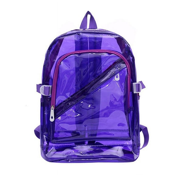 Gnmfd Clear Large Heavy Duty PVC Backpack See-Through Bookbag with Reinforced Straps for School Sports Work Travel Stadium Concert Event Closet Organizers and Storage Holiday Essentials