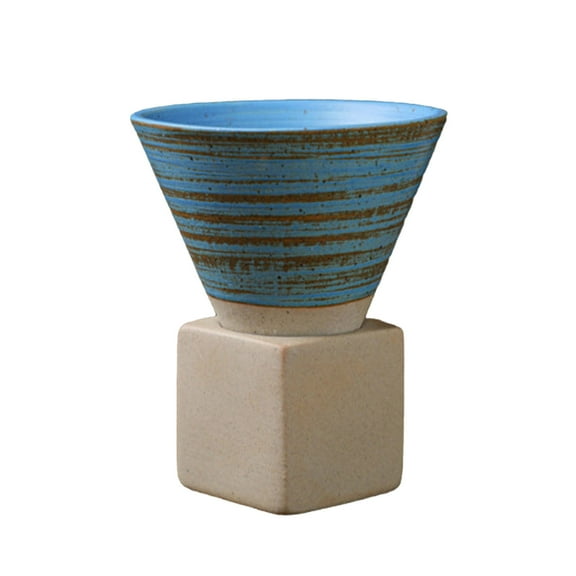 Gnmfd Coarse Ceramic Retro Coffee Mug 7oz Porcelain Triangle Cup for Tea Coffee Milk Hot Chocolate Home Office Family Gift Holiday Party Use