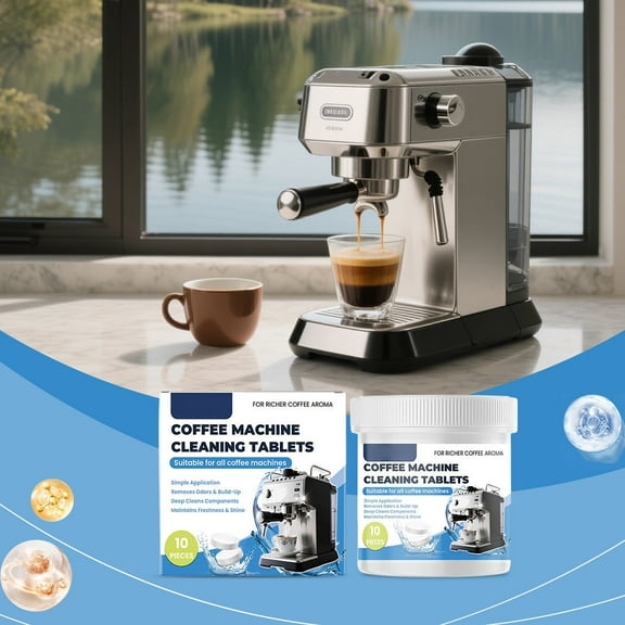 Gnmfd Coffee Cleaning Tablets Effervescent Descaler, Remove Stains and Residue, Prolong Coffee Machine Life, Easy Use for Espresso Machines, Drip Coffee Makers, Coffee Enthusiasts