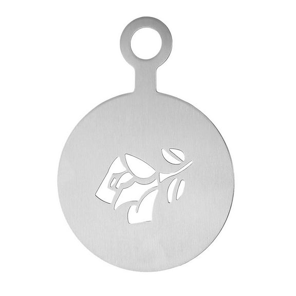 Gnmfd Coffee Flower Pulling Pattern Stainless Steel Stencil, Latte Art Cake Cookie Decoration Tool for Sprinkling Cocoa Powder Sugar Designs for Coffee Shops Home Barista Gifts