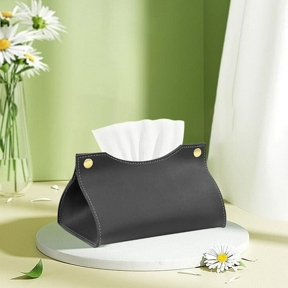 Gnmfd Coffee Table Decor Tissue Box, Stylish Leather Tissue Box Holder for Office, Bathroom, Living Room, Elegant Tissue Dispenser, Modern Home Decor and Practical Organization
