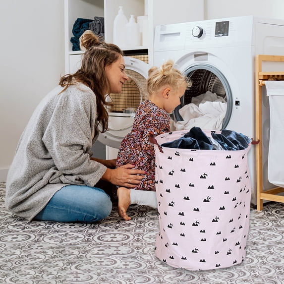 Gnmfd Collapsible Laundry Basket Hamper, Large Folding Dirty Clothes Storage Organizer with Handles for Bathroom Bedroom Dorm Apartment Closet Use