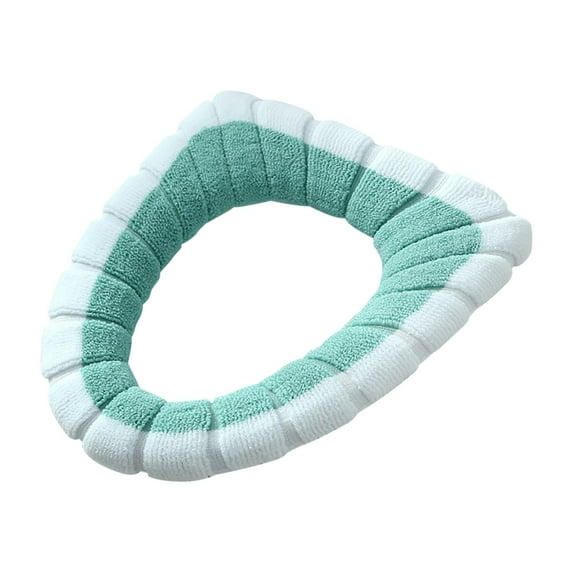 Gnmfd Color Block Toilet Seat Cushion Knitted Winter Warm Toilet Cover, Soft Washable Bathroom Decor for Comfort and Hygiene, Fits Standard Toilet Seats