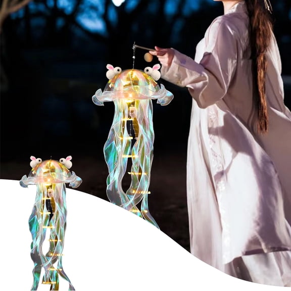 Gnmfd Colorful Jellyfish Lamp LED Under the Sea Table Lantern for Birthday Wedding Party Centerpiece Decorations Ocean Theme Lighting for Indoor Outdoor Mermaid Party Decor
