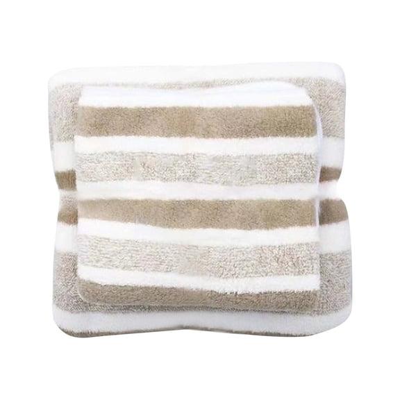 Gnmfd Coral Velvet Bath Towel Set Thick Absorbent Striped Soft Face and Body Towels for Bathroom Spa Gym Pool Daily Use Wedding Holiday Gift Blanket Storage Blanket for Bed