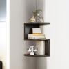 Gnmfd Corner Wall Shelf No Punch Organizer 3 Tier Corner Bookshelf Storage Shelf for Living Room Bedroom Kitchen Cabinet, Floating Corner Shelf for Small Space Home Decor 15.7"x7.8"x7.8"