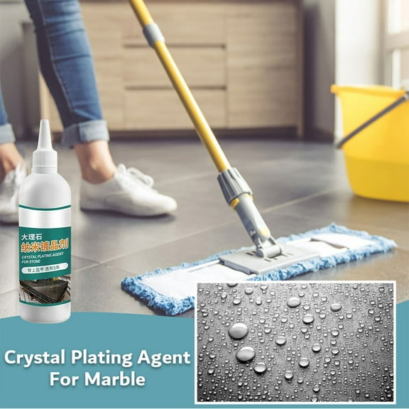 Gnmfd Crystal Plating Agent 100ml Stone Tile Polishing Liquid, Protective Shine Enhancer for Marble Granite Travertine Limestone Sealed Surfaces, Water Oil Repellent, Home Floor Countertop Cleaner