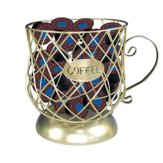 Gnmfd Cup-Shaped Coffee Pod Storage Rack Countertop Organizer Metal Anti-Rust Coffee Capsule Holder Large Capacity Espresso K-Cup Pods Storage for Office Kitchen Coffee Bar Home