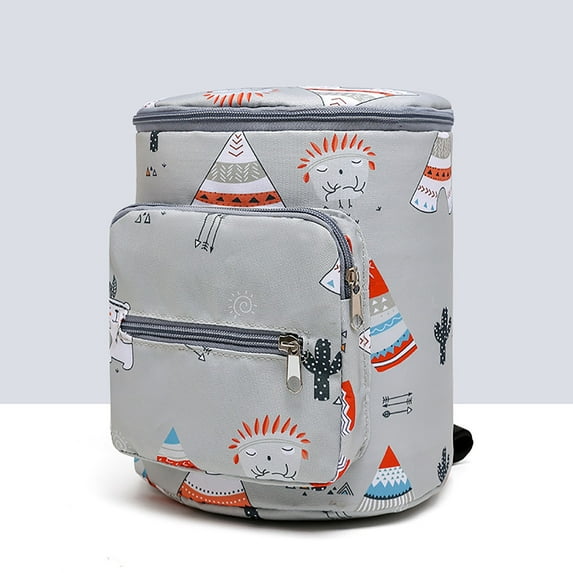 Gnmfd Cylinder Stroller Bag Hanging Storage Organizer with Large Capacity, Multi-Compartment Layout, Bottle Tissue Storage, Baby Stroller Travel Bag for Daily Outings