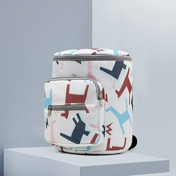 Gnmfd Cylinder Stroller Bag Hanging Storage Organizer with Large Capacity, Multi-Compartment Layout, Bottle Tissue Storage, Baby Stroller Travel Bag for Daily Outings