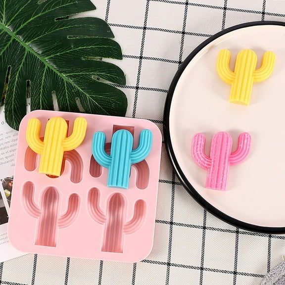 Gnmfd DIY Chocolate Lollipop Cactus Jelly Mold, Flexible Silicone Baking Mold for Candy, Dessert, Party Treats, Holiday Baking Fun, Cake and Candy Crafts