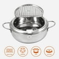 thumbnail image 1 of Gnmfd Deep Fryer Pot 304 Stainless Steel Tempura Frying Pan with Lid Oil Drip Rack, Temperature Control for French Fries Chicken Vegetables, Stove Induction Cooking Pot for Home Kitchen, 1 of 7