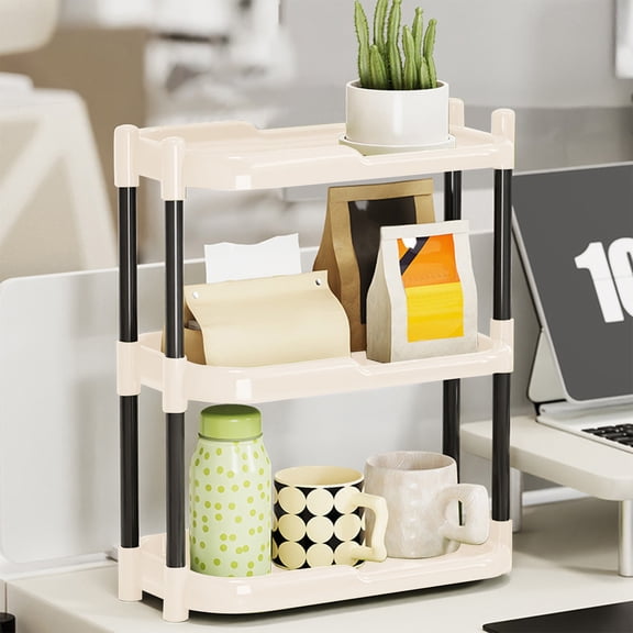 Gnmfd Desktop Multi-Layer Storage Rack Office and Household Organizer for Bedroom Kitchen Living Room, Large Capacity Partitioned Storage for Supplies, Cube Storage Organizer Essentials