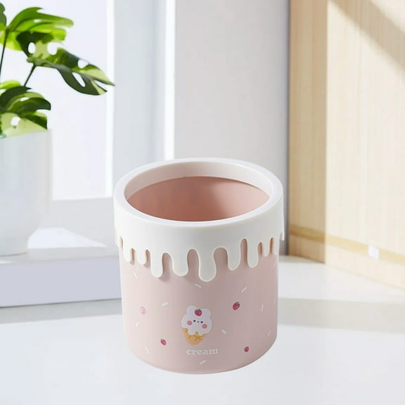 Gnmfd Desktop Rocking Lid Mini Trash Can for Office Study Table Living Room Coffee Table, Compact Hygienic Waste Basket, Desktop Organizer for Home, Dormitory, Outdoor Use