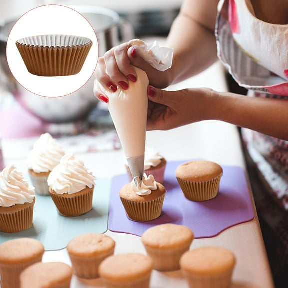 Gnmfd Disposable Oil Proof Paper Baking Cups 100pcs for Muffins, Cupcakes, Cakes, Chocolate, Glutinous Rice Balls, Pastry, Oven Microwave Freezer Safe, DIY Baking, Home, Party, Dessert Supplies