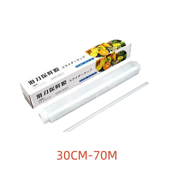 Gnmfd Disposable Sliding Knife Type Plastic Wrap Food Grade PE Cling Film Easy Pull Preservation For Kitchen Meal Prep Freezer Microwave Daily Use