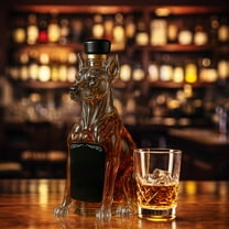 Gnmfd Dog Shaped Whiskey Decanter Bottle, Clear Borosilicate Glass Wine Dispenser For Bar Party Table Decor, Unique Animal Whiskey Bottle Gift For Home Bar Lovers Christmas New Year Holiday Gift