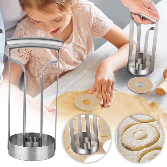 Gnmfd Donut Maker Mold Non Stick Stainless Steel Doughnut Baking Tool Kitchen Pastry Gadget For Homemade Donuts Muffins Bagels Breakfast Party Baking Decor Holiday Gift For Home Bakery Lovers