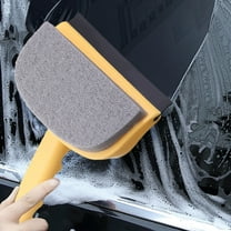 Gnmfd Double-Sided Cleaning Squeegee Wiper for Bathtub Tiles and Car Windshield, Soft Sponge with Detergent Foaming for Stubborn Stains, Easy Glass Mirror and Wall Cleaning for Home Bathroom Car Use