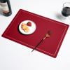 Gnmfd Double-Sided Leather Table Runner Placemat, Western Style Heat Insulation Dining Mat for Home Kitchen Party Decor, Fashionable Non-Slip Protective Table Cover for Entertaining