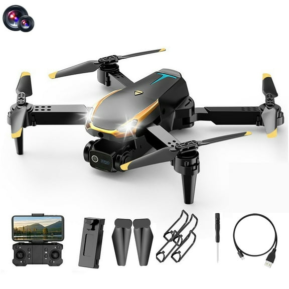 Gnmfd Drone with Dual 1080P HD FPV Camera, Foldable RC Quadcopter, Altitude Hold, Headless Mode, Trajectory Flight, LED Lights, VR Experience for Aerial Photography and Outdoor Travel