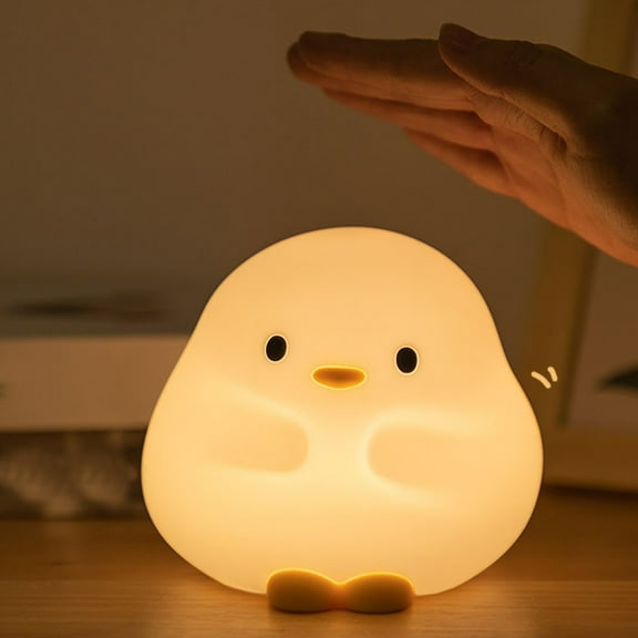 Gnmfd Dundun Patting Lamp Rechargeable Silicone LED Night Light 800mAh Battery Dimmable Bedside Lamp Warm Soft Glow Night Lights Plug Into Wall For Bedroom Living Room Reading Relaxing Decoration
