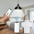 thumbnail image 1 of Gnmfd E27 Screw Smart APP Remote Control Wireless Lamp Head Bluetooth On-Off Energy Saving Light Adapter for Bedroom Living Room Dining Study Home LED Incandescent Bulbs 50M Remote Control, 1 of 9