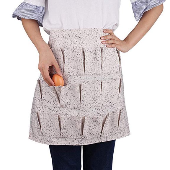 Gnmfd Egg Collecting Apron with Large Pockets for Backyard Coop, Poultry Farmers, Hands-Free Egg Collection, Washable Comfortable Apron for Farm or Home Use