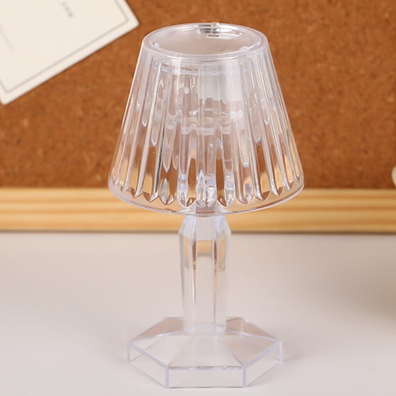 Gnmfd Exquisite Crystal Table Lamp, Small Transparent LED Desk Lamp, Night Light, Bedroom, Living Room, Office, Ambient Decor, Study, Reading, Home Lighting, Modern Interior