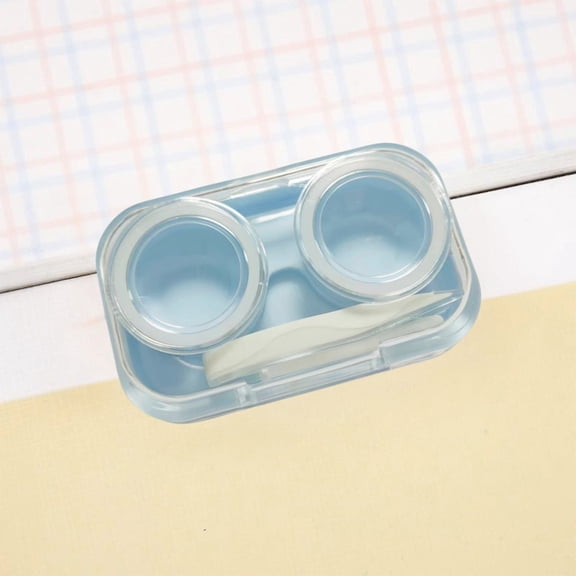 Gnmfd Extra-Slim Leakproof Contact Lens Case With Dual Chambers And Storage Slot, Portable Travel Essential For Daily Lens Care, Clear View Durable Plastic, Quick Open Close Design