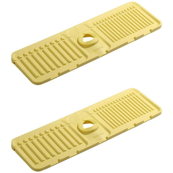 Gnmfd Faucet Splash Guard Pad 2PCS Kitchen Sink Water Flowing Pad Countertop Protection, Quick Dry Reusable Mat Prevents Water Stains, Splash Proof Sink Faucet Cover for Home Bathroom