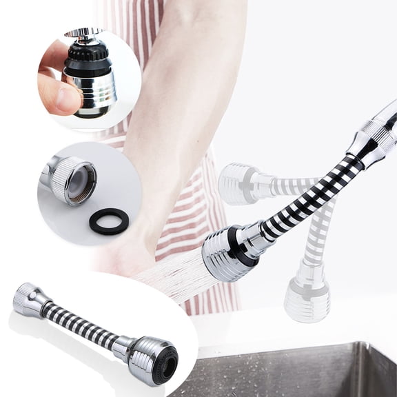 Gnmfd Faucet Water Saving Extension Rotatable Nozzle with Swivel Filter for Kitchen Sink, Soft Splash Spray and Adjustable Angle for Washing Dishes, Vegetables, Fruits, Home Cleaning