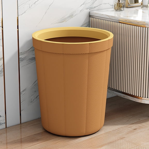Gnmfd Faux Leather Trash Can Bedroom Bathroom Kitchen Large Capacity Open Top Garbage Bin for Office RV Laundry Room, Closet Organizers and Storage, Wastebasket Essentials
