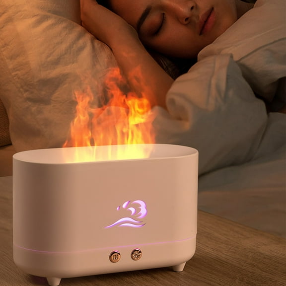 Gnmfd Flame Oil Diffuser with 7 Color LED Lights, Aromatherapy Essential Oil Humidifier for Home Bedroom Office Yoga Spa, Timer Auto Shut-Off, Quiet Operation for Relaxation and Stress Relief