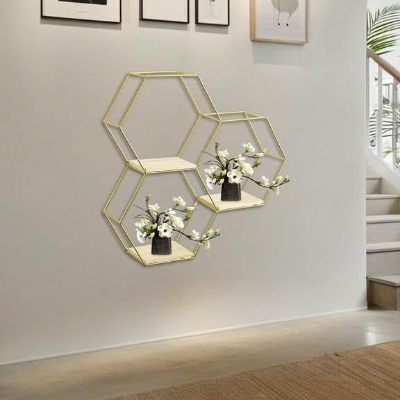 Gnmfd Floating TV Top Shelf Steel Monitor Stand, Media Storage Shelf for Game Console Router DVD Remote, Cable Management Organizer for Living Room Entertainment Center, Black Wall Shelf