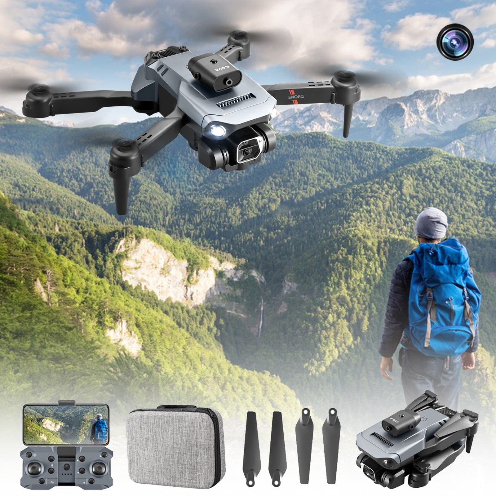 Gnmfd Foldable 1080P FPV Drone for Beginners and Adults, Gesture ...