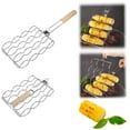 thumbnail image 1 of Gnmfd Foldable Corn Grill Rack Stainless Steel BBQ Clip Barbecue Net Multi Purpose Roasting Basket For Corn Sausage Vegetables Outdoor Camping Picnic Backyard Grilling Use, 1 of 9