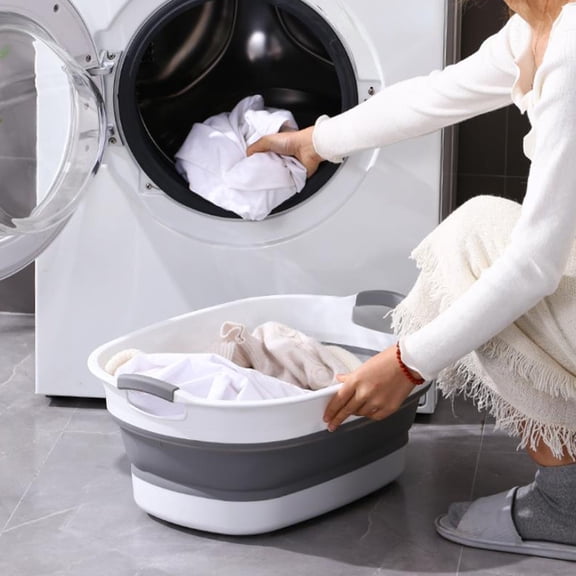 Gnmfd Foldable Laundry Basket, Extra Large Plastic Dirty Clothes Storage Bin for Home Organization, Space-Saving Laundry Hamper for Bedroom, Bathroom Storage and Closet Organizers