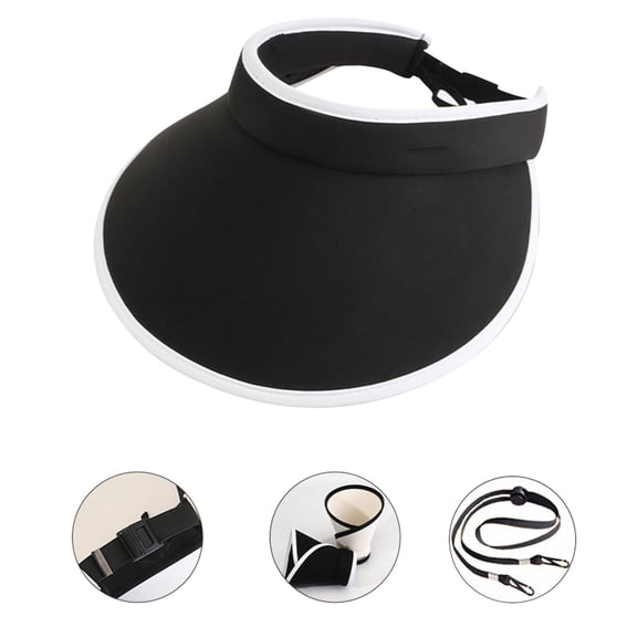 Gnmfd Foldable Sun Protection Hat with Extra Large Brim, Adjustable Summer Visor for Outdoor Sports and Casual Travel, Breathable Sunscreen Hat for Tennis Cycling Hiking Walking Beach Trips