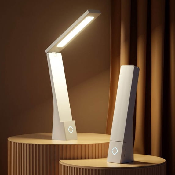 Gnmfd Foldable Table Lamp with 3 Lighting Options Sensor Control for Bedroom, Reading, Desk, Office, Study, USB Wireless Desk Lamp, Adjustable Brightness, Portable LED Lighting