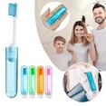 thumbnail image 1 of Gnmfd Foldable Travel Toothbrush With Case Soft Portable Pack Of 4, Individually Wrapped Toothbrushes For Camping School Home Use, Hygienic Storage Organizer For Bathroom Toiletries Storage Box, 1 of 9