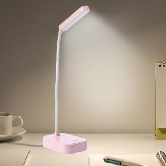 Gnmfd Folding Desk Lamp with Cell Phone Holder USB Rechargeable LED Eye Protection Night Light for Students Study Reading Bedroom Office Bedside Desk Work Task Lighting