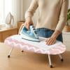 Gnmfd Folding Desktop Ironing Board Mini Portable Adjustable Table with Heat Dissipation and Water Prevention for Household Dormitory Laundry, Compact Iron Pad for Furniture Sliders