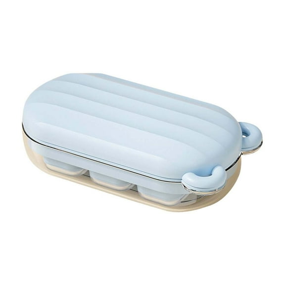 Gnmfd Food Grade Ice Cube Box with Lid, Mini Household Ice Tray Press Ice Maker for Cold Drinks Summer Party Bar Kitchen Freezer Beverage Cooling