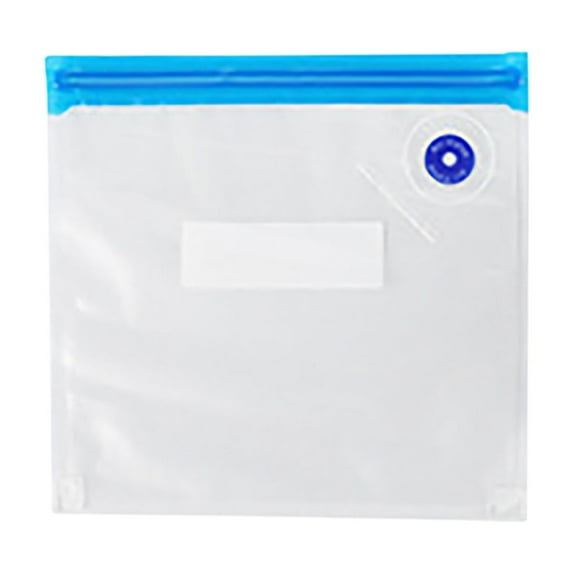 Gnmfd Food Vacuum Compression Bags 5pcs Reusable Storage Bags for Meat Seafood Vegetables Snacks Sandwiches, Transparent Double Zipper Seal for Kitchen Camping Travel Preservation